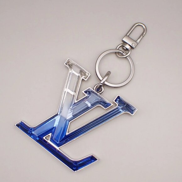 LOUIS VUITTON Bijoux Sac LV Prism Bag Charm Silver Blue MP2365 61YH697